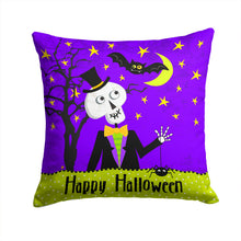 Load image into Gallery viewer, Happy Halloween Skeleton Throw Pillow - 14x14 Decorative Pillow – Art for Your Home &amp; Patio VHA3014PW1414