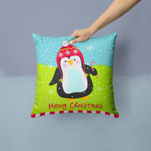 Load image into Gallery viewer, Merry Christmas Happy Penguin Throw Pillow - 14x14 Decorative Pillow – Art for Your Home &amp; Patio VHA3015PW1414