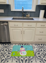Load image into Gallery viewer, Christmas Snowman Let it Snow Machine Washable Memory Foam Mat VHA3017RUG
