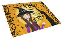 Load image into Gallery viewer, Halloween Wicked Witch Glass Cutting Boards – Durable, Decorative Kitchen Art Large VHA3019LCB