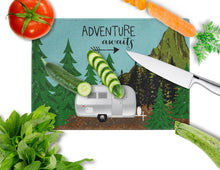 Load image into Gallery viewer, Airstream Camper Adventure Awaits Glass Cutting Boards – Durable, Decorative Kitchen Art Large VHA3022LCB
