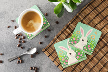 Load image into Gallery viewer, Easter Bunny Rabbit Coasters - Set of 4 Lightweight Foam, Absorbent Drink Coasters