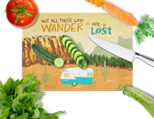 Load image into Gallery viewer, Retro Camper Camping Wander Glass Cutting Boards – Durable, Decorative Kitchen Art Large VHA3025LCB