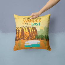 Load image into Gallery viewer, Retro Camper Camping Wander Throw Pillow - 14x14 Decorative Pillow – Art for Your Home &amp; Patio VHA3025PW1414