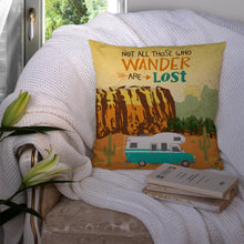 Load image into Gallery viewer, RV Camper Camping Wander Throw Pillow - 14x14 Decorative Pillow – Art for Your Home &amp; Patio VHA3027PW1414