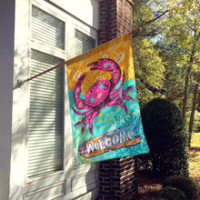 Load image into Gallery viewer, Coastal Pink Crab Flag Canvas House Size VHA3028CHF