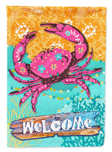 Load image into Gallery viewer, Coastal Pink Crab Flag Canvas House Size VHA3028CHF