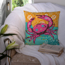 Load image into Gallery viewer, Coastal Pink Crab Throw Pillow - 14x14 Decorative Pillow – Art for Your Home &amp; Patio VHA3028PW1414