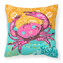 Load image into Gallery viewer, Coastal Pink Crab Fabric Decorative Pillow VHA3028PW1818