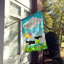 Load image into Gallery viewer, Happy Birthday Dachshund Flag Canvas House Size VHA3029CHF