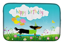 Load image into Gallery viewer, Happy Birthday Dachshund Dish Drying Mat – Absorbent, Artistic Kitchen Essentials VHA3029DDM