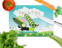 Load image into Gallery viewer, Happy Birthday Dachshund Glass Cutting Boards – Durable, Decorative Kitchen Art Large VHA3029LCB