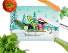 Load image into Gallery viewer, Merry Christmas Dachshund Glass Cutting Boards – Durable, Decorative Kitchen Art Large VHA3030LCB