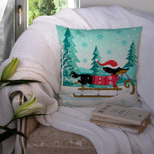 Load image into Gallery viewer, Merry Christmas Dachshund Throw Pillow - 14x14 Decorative Pillow – Art for Your Home &amp; Patio VHA3030PW1414