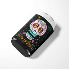 Load image into Gallery viewer, Happy Halloween Day of the Dead Can or Bottle Hugger VHA3035CC