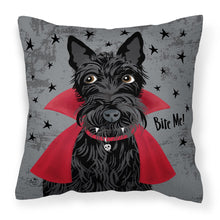 Load image into Gallery viewer, Halloween Vampire Scottie Fabric Decorative Pillow VHA3037PW1818
