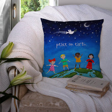 Load image into Gallery viewer, Peace on Earth Throw Pillow - 14x14 Decorative Pillow – Art for Your Home &amp; Patio VHA3039PW1414