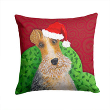 Load image into Gallery viewer, Wire Fox Terrier Christmas Throw Pillow - 14x14 Decorative Pillow – Art for Your Home &amp; Patio VHA3040PW1414