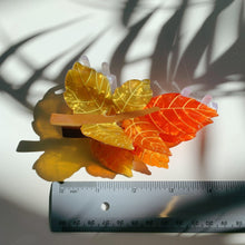Load image into Gallery viewer, Velvet Claws Autumn Leaf Hair Clip | Claw Clip in Velvet Travel Bag