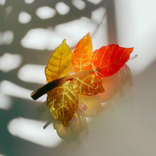 Load image into Gallery viewer, Velvet Claws Autumn Leaf Hair Clip | Claw Clip in Velvet Travel Bag