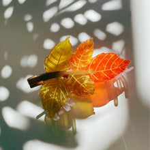Load image into Gallery viewer, Velvet Claws Autumn Leaf Hair Clip | Claw Clip in Velvet Travel Bag