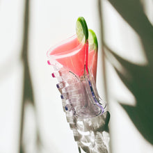 Load image into Gallery viewer, Velvet Claws Cosmo Pink Cocktail Hair Claw | Stemmed Glass Shaped Claw Clip in Velvet Travel Bag