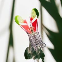 Load image into Gallery viewer, Velvet Claws Cosmo Pink Cocktail Hair Claw | Stemmed Glass Shaped Claw Clip in Velvet Travel Bag