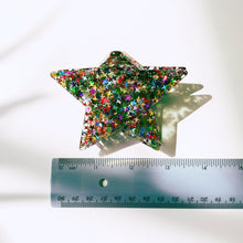 Load image into Gallery viewer, Velvet Claws Glitter Star Hair Claw | Claw Clip in Velvet Travel Bag