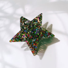 Load image into Gallery viewer, Velvet Claws Glitter Star Hair Claw | Claw Clip in Velvet Travel Bag