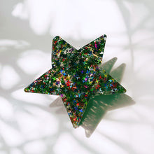Load image into Gallery viewer, Velvet Claws Glitter Star Hair Claw | Claw Clip in Velvet Travel Bag