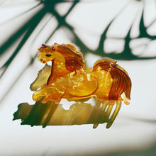Load image into Gallery viewer, Velvet Claws Golden Horse Hair Claw | Claw Clip in Velvet Travel Bag