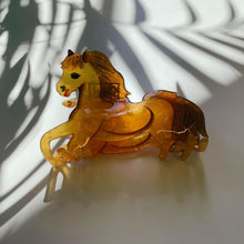Load image into Gallery viewer, Velvet Claws Golden Horse Hair Claw | Claw Clip in Velvet Travel Bag