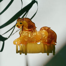 Load image into Gallery viewer, Velvet Claws Golden Horse Hair Claw | Claw Clip in Velvet Travel Bag
