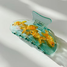 Load image into Gallery viewer, Velvet Claws Goldfish Hair Clip | School of Gold Fish | Claw Clip in Velvet Travel Bag