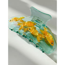 Load image into Gallery viewer, Velvet Claws Goldfish Hair Clip | School of Gold Fish | Claw Clip in Velvet Travel Bag