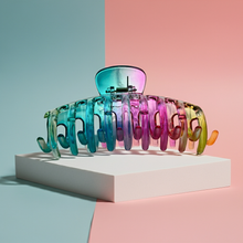 Load image into Gallery viewer, Velvet Claws Hair Claw | The Lobster in Glossy Translucent Rainbow | Claw Clip in Velvet Travel Bag