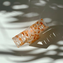 Load image into Gallery viewer, Velvet Claws Hair Clip | The Diana in Peach Confetti | Claw Clip in Velvet Travel Bag