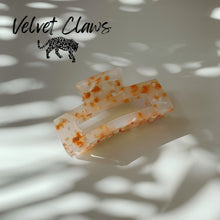 Load image into Gallery viewer, Velvet Claws Hair Clip | The Diana in Peach Confetti | Claw Clip in Velvet Travel Bag