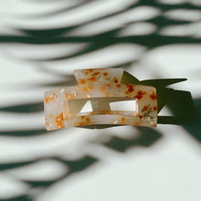 Load image into Gallery viewer, Velvet Claws Hair Clip | The Diana in Peach Confetti | Claw Clip in Velvet Travel Bag