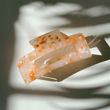 Load image into Gallery viewer, Velvet Claws Hair Clip | The Diana in Peach Confetti | Claw Clip in Velvet Travel Bag
