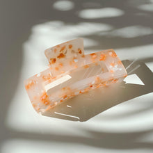 Load image into Gallery viewer, Velvet Claws Hair Clip | The Diana in Peach Confetti | Claw Clip in Velvet Travel Bag