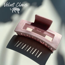 Load image into Gallery viewer, Velvet Claws Hair Clip | The Jada in Baby Pink Speckle | Claw Clip in Velvet Travel Bag