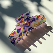 Load image into Gallery viewer, Velvet Claws Hair Clip | The Psychedelic in Purple Trip | Claw Clip in Velvet Travel Bag