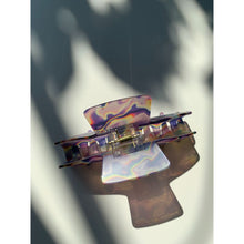 Load image into Gallery viewer, Velvet Claws Hair Clip | The Psychedelic in Purple Trip | Claw Clip in Velvet Travel Bag