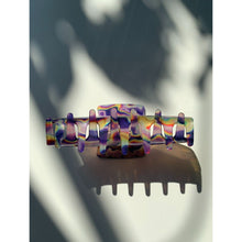Load image into Gallery viewer, Velvet Claws Hair Clip | The Psychedelic in Purple Trip | Claw Clip in Velvet Travel Bag