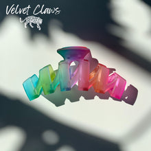 Load image into Gallery viewer, Velvet Claws Hair Clip | The Rainbow in Coil | Claw Clip in Velvet Travel Bag
