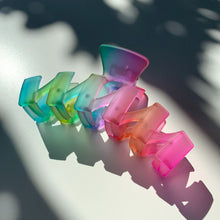 Load image into Gallery viewer, Velvet Claws Hair Clip | The Rainbow in Coil | Claw Clip in Velvet Travel Bag