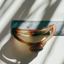 Load image into Gallery viewer, Velvet Claws Hollow Crescent in Marble Auburn Hair Claw | Claw Clip in Velvet Travel Bag