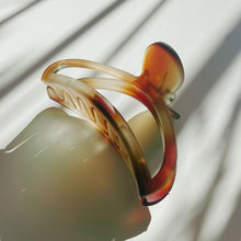 Load image into Gallery viewer, Velvet Claws Hollow Crescent in Marble Auburn Hair Claw | Claw Clip in Velvet Travel Bag