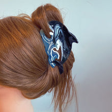 Load image into Gallery viewer, Velvet Claws Killer Whale Orca Hair Claw | Claw Clip in Velvet Travel Bag